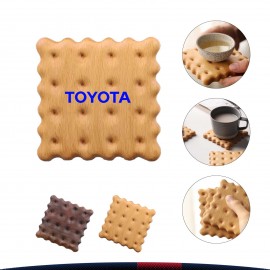 Biscuit Wooden Coaster with Logo