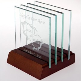 Square Jade Glass Coaster (Single) - Screened with Logo  Square Jade Glass Coaster (Single) - Screened with Logo