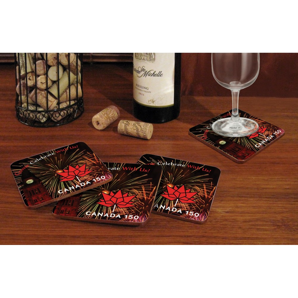 Custom Imprinted Heritage Hardboard/Cork Backed Coaster-Bulk Custom Imprinted Heritage Hardboard/Cork Backed Coaster-Bulk