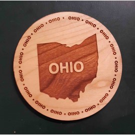 3.5" - Ohio Hardwood Coasters with Logo