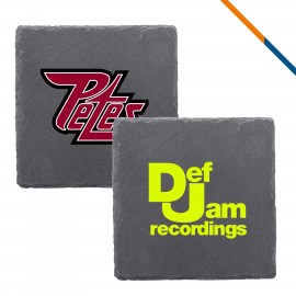 Logo Branded Quricon Square Slate Coaster