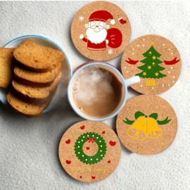 Personalized 4" UV printed Absorbent Cork Coasters  Personalized 4" UV printed Absorbent Cork Coasters