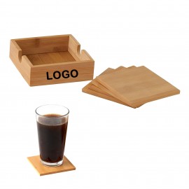Custom Bamboo Square Coaster Set