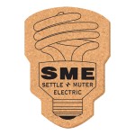 5" x 3 1/2" Lightbulb Shape Solid Cork Coasters with Logo