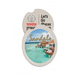 Customized Absorbent Stone Car Coaster | Circle | 2 1/2" dia.