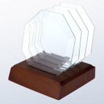 Glass Square Coaster, Octagon with Logo