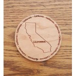 3.5" - California Hardwood Coasters with Logo