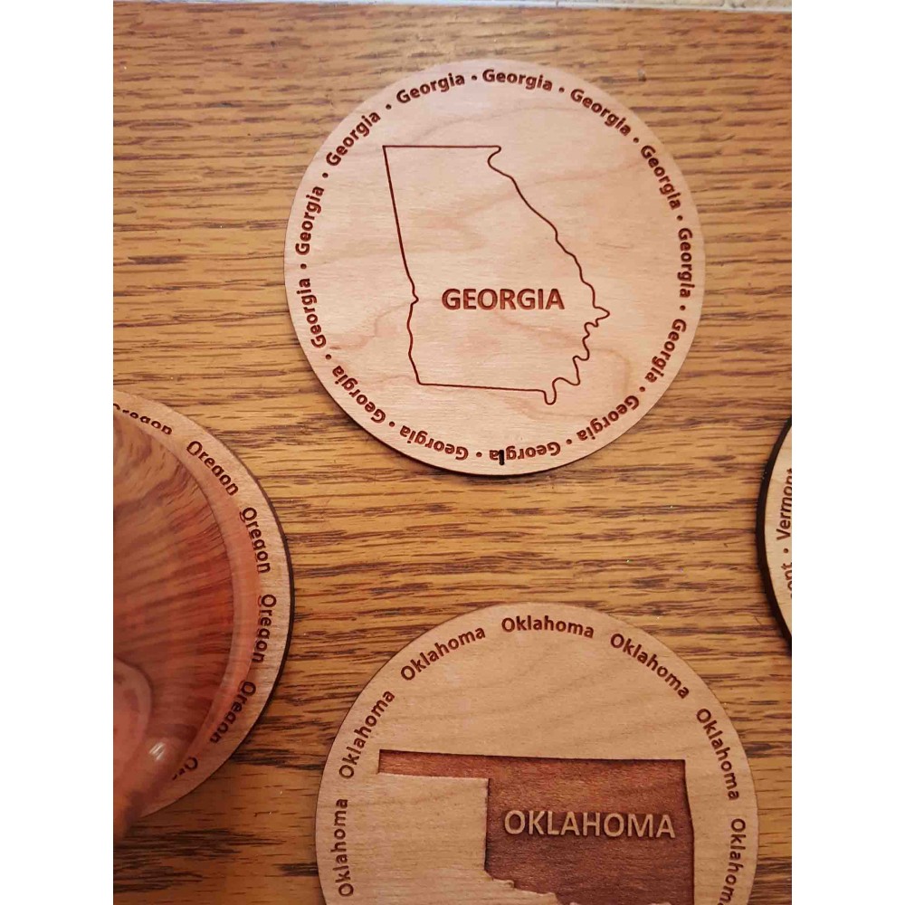 Customized 3.5" - Georgia Hardwood Coasters