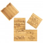 Iowa Puzzle Coaster Set with Logo