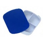 Pill Box - Four Compartment - Blue/White Custom Imprinted