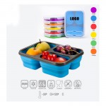Custom Imprinted Silicone Lunch Box With Three Compartments