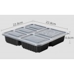 Disposable Lunch Box 5 Compartments with Lid Custom Imprinted