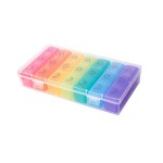 Custom Imprinted 21 Case Rainbow Color Weekly 7 Day Pill Box