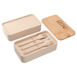 Stackable Bamboo Fiber Bento Box Logo Branded