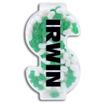 Plastic Dollar Sign Shape Candy Container - Empty Custom Printed