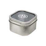 Logo Branded Small Square Tin Box with Window