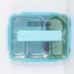SS Bento Lunch Box with Spoon and Fork Storage Logo Branded