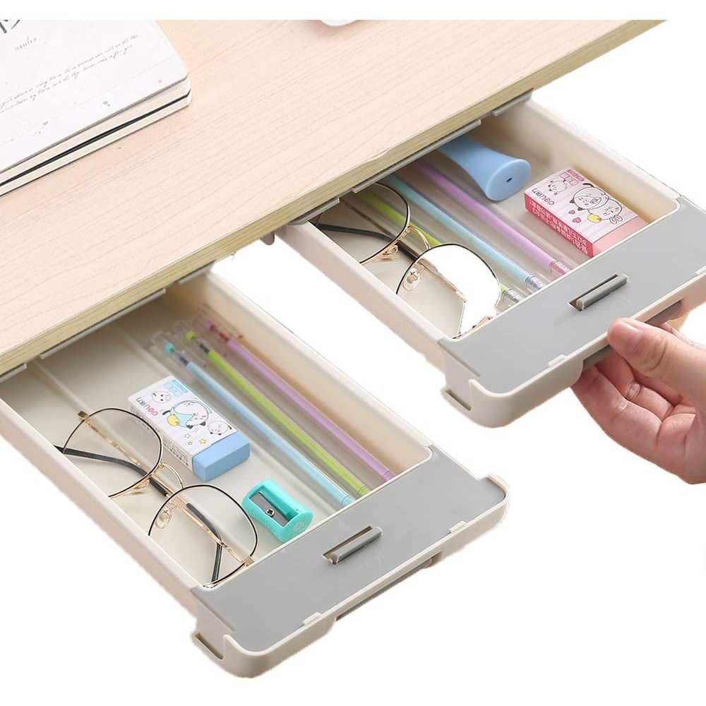 Custom Printed under desk Drawer Organizer Slide out Adhesive stationary container Custom Printed under desk Drawer Organizer Slide out Adhesive stationary container