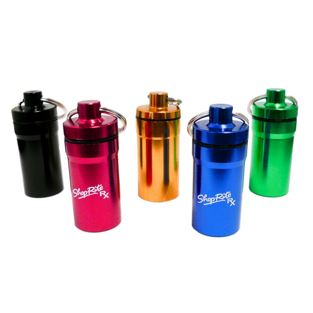 Custom Printed Tight Seal Canister w/ Key Ring Custom Printed Tight Seal Canister w/ Key Ring