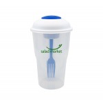 Custom Printed Salad Shaker Container with Fork and Dressing Container