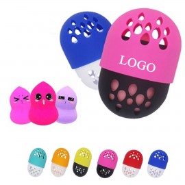 Logo Branded This silicon ravel Cosmetic Make Up Powder Puff Blender Carrying Box is a great item for promotional