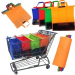 Set Of Four Cart Shopping Bags Logo Branded