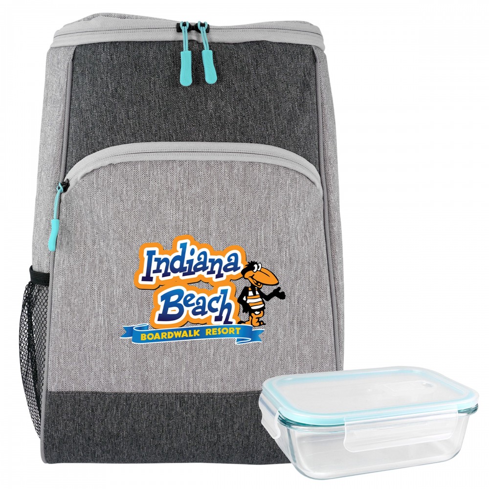 Bay Backpack Glass Lunch Set Custom Printed Bay Backpack Glass Lunch Set Custom Printed