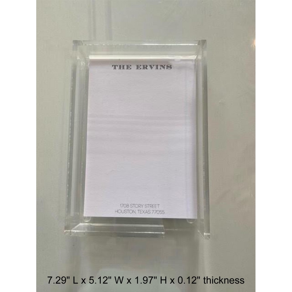 Custom Transparent Acrylic Paper Tray 7.29" L x 5.12" W x 1.97" H 0.12" Thickness Custom Printed