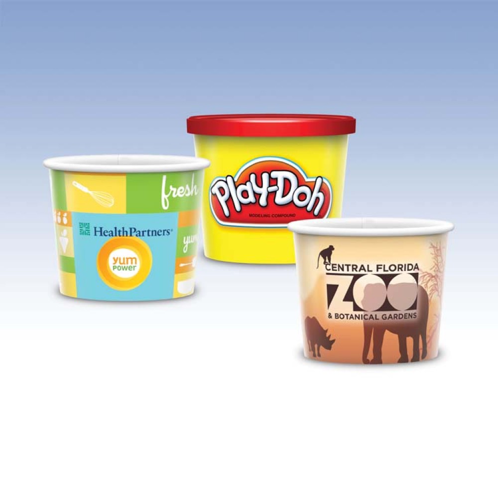 Custom Imprinted 8 oz-Reusable White Plastic Containers Custom Imprinted 8 oz-Reusable White Plastic Containers