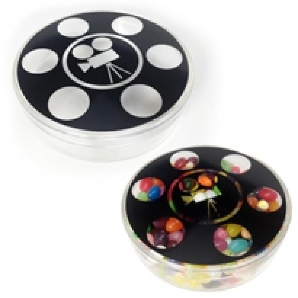 Plastic Movie Reel Shape Container - Empty Custom Imprinted Plastic Movie Reel Shape Container - Empty Custom Imprinted