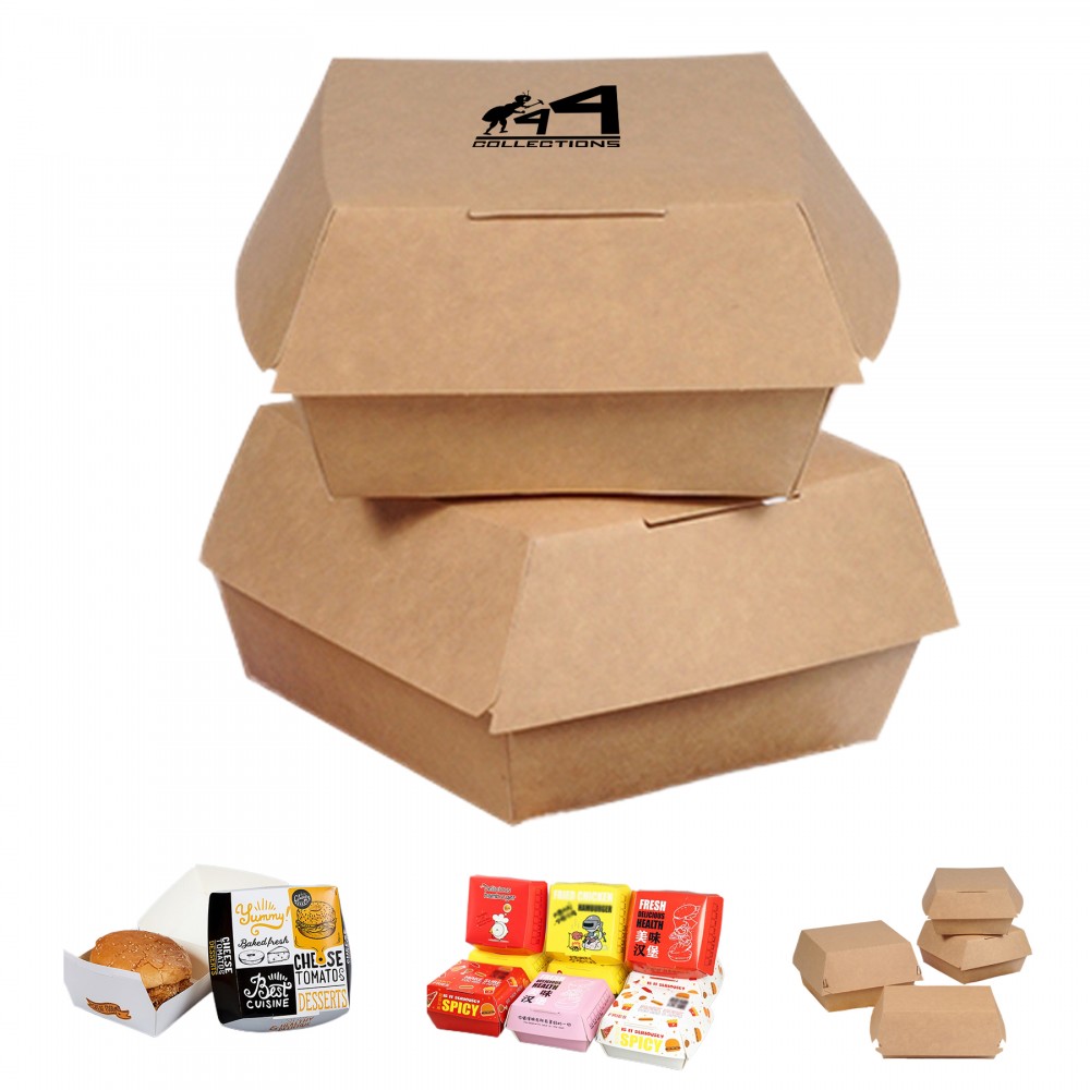 Disposable Paper Burger Boxes Logo Branded