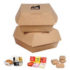 Disposable Paper Burger Boxes Logo Branded  Disposable Paper Burger Boxes Logo Branded