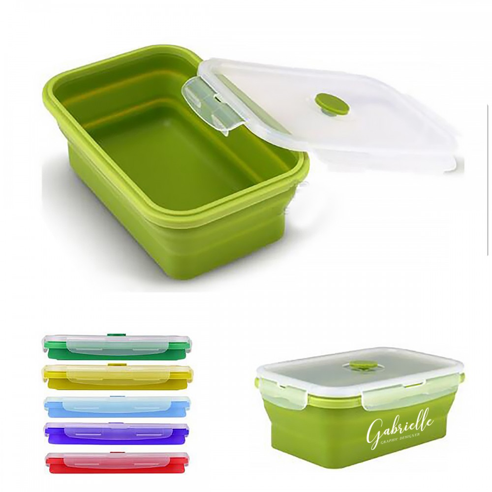 20 OZ Silicone Collapsible Lunch Box Logo Branded