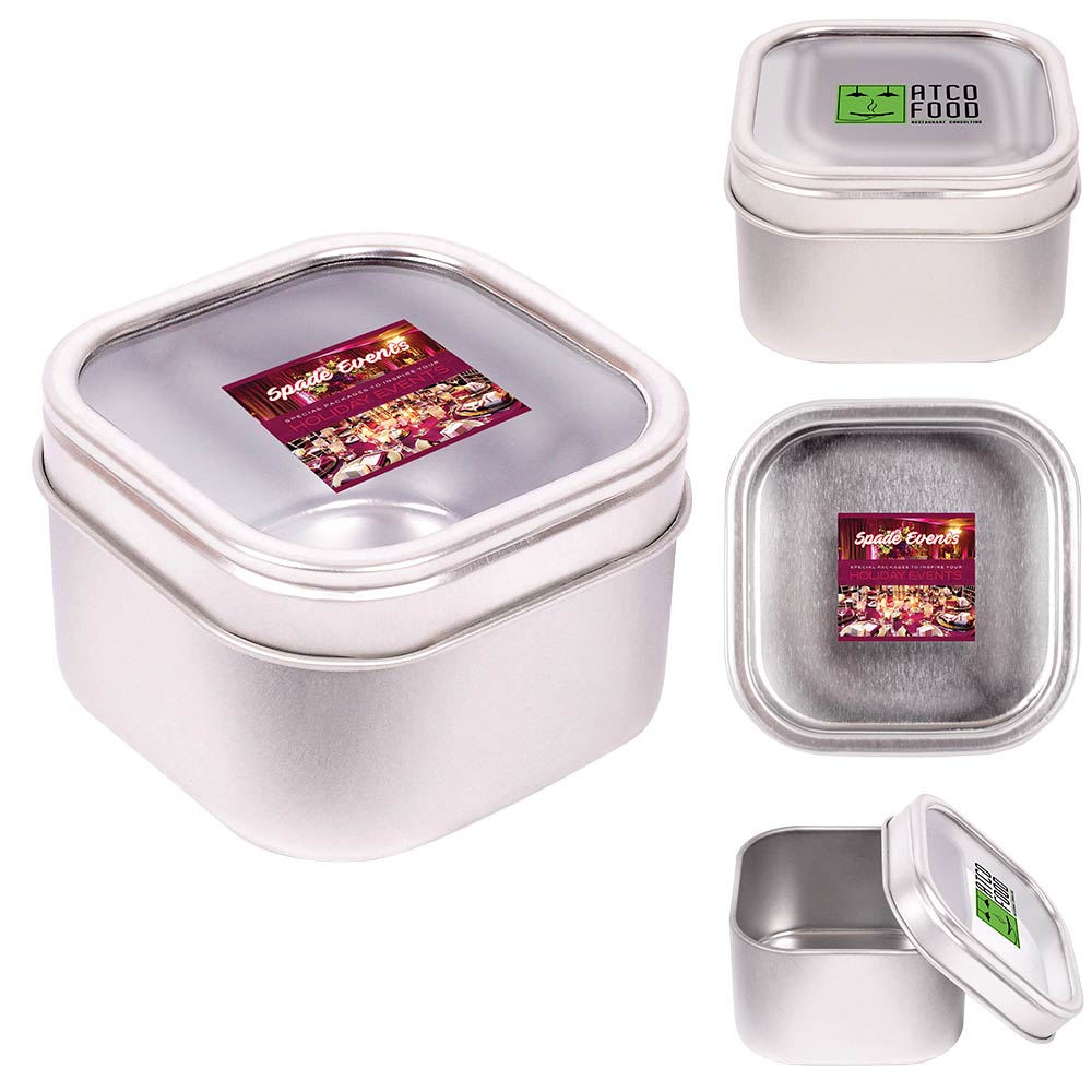 Window Square Tin - Small Logo Branded Window Square Tin - Small Logo Branded