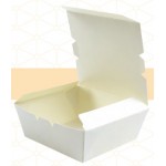 Small White Paper To-Go Box Custom Imprinted