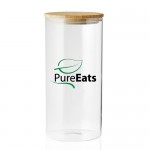 44 oz. Dusk Glass Storage Jar with Bamboo Lid (2 Color) Logo Branded