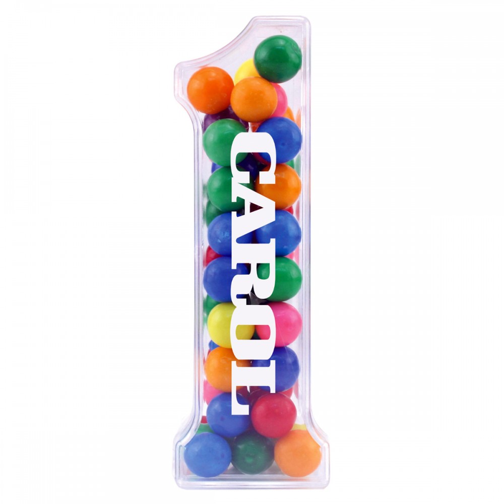 Plastic Number One Shape Container - Empty Logo Branded Plastic Number One Shape Container - Empty Logo Branded
