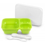Gourmet Trio 2 - Plastic Lunch Box with 3 Compartments Custom Imprinted