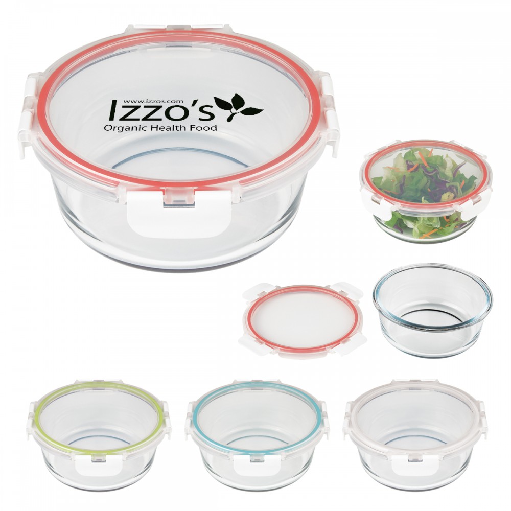 Fresh Prep Round Glass Food Container Custom Imprinted Fresh Prep Round Glass Food Container Custom Imprinted