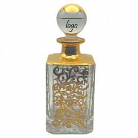 Logo Branded Glass Bottle With Real Gold Painting