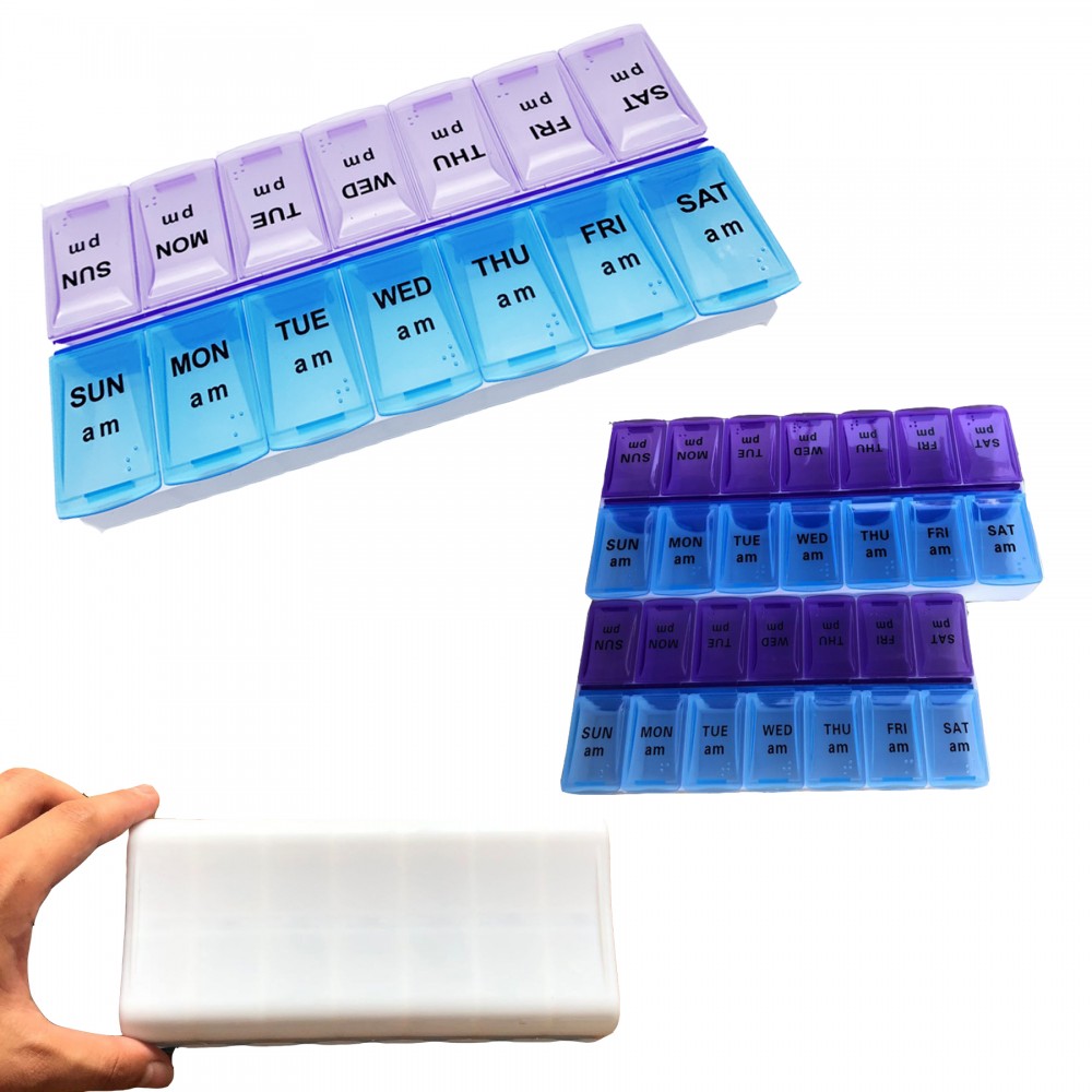 7 Days Pill Organizer / Non-detachable Custom Imprinted 7 Days Pill Organizer / Non-detachable Custom Imprinted