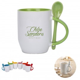 Custom Printed Colored Inner Mug With Spoon
