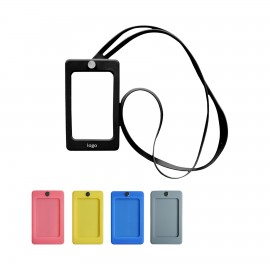 Silicone Card Holder w/Lanyard Custom Printed  Silicone Card Holder w/Lanyard Custom Printed