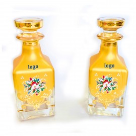 Glass Bottle With Real Gold Decoration Custom Imprinted  Glass Bottle With Real Gold Decoration Custom Imprinted