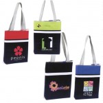 Slender Color Block Convention Tote Bag Custom Imprinted
