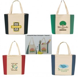 Trapezoid Cotton Canvas Shopping Tote Bag Custom Printed