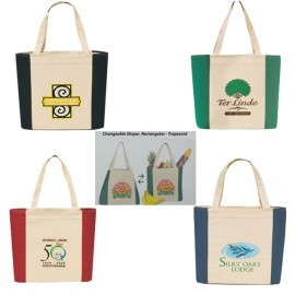 Trapezoid Cotton Canvas Shopping Tote Bag Custom Printed