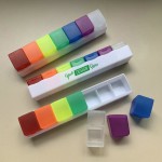 Custom Imprinted Rainbow Weekly 7 Day Pill Organizer Container