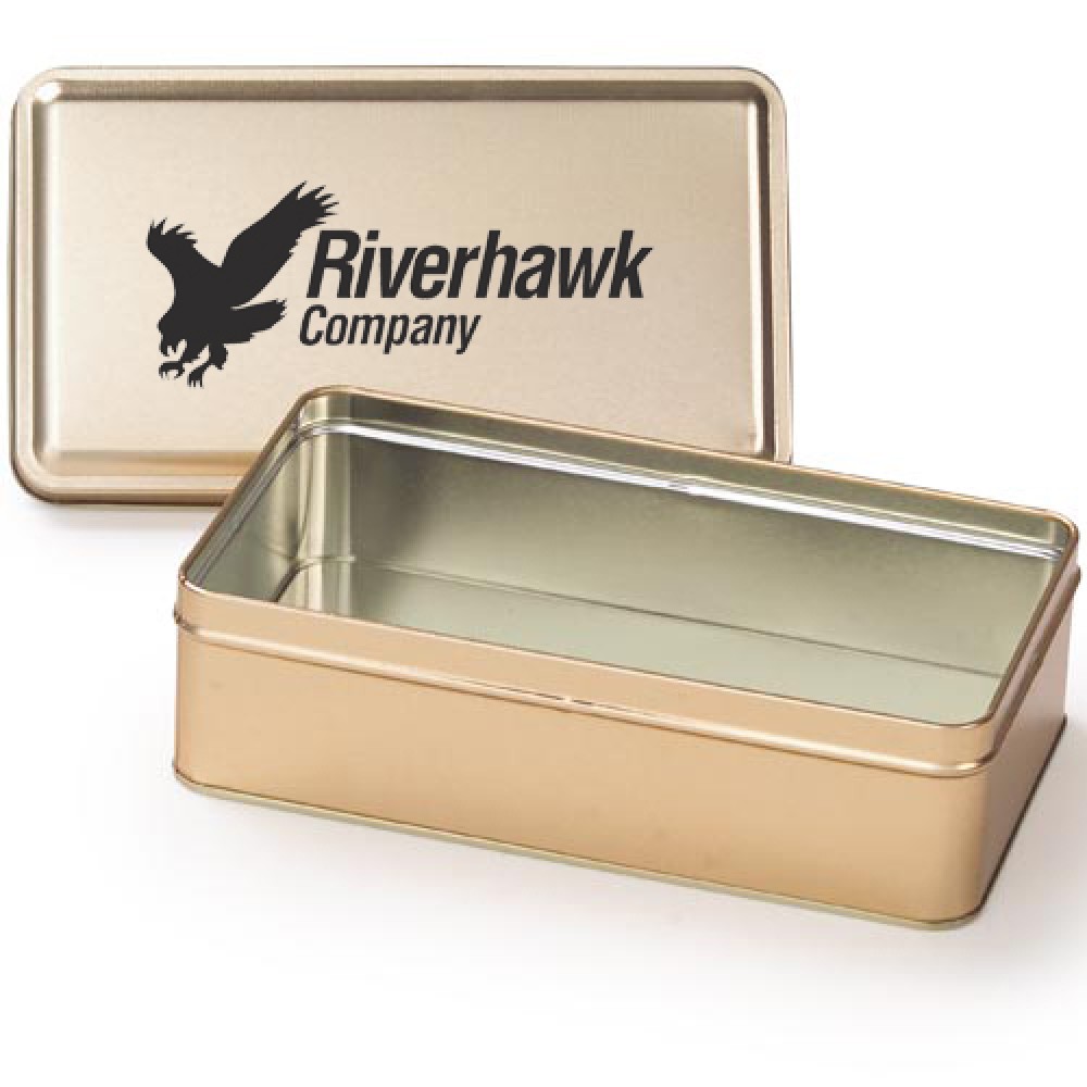 Logo Branded Large Rectangle Tin - Empty Logo Branded Large Rectangle Tin - Empty