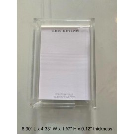 Custom Transparent Acrylic Paper Tray 6.30" L x 4.33" W x 1.97" H 0.12" Thickness Logo Branded